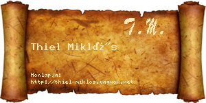 Thiel Miklós névjegykártya